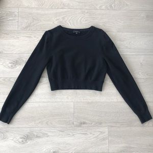 Talula black long sleeved crop top